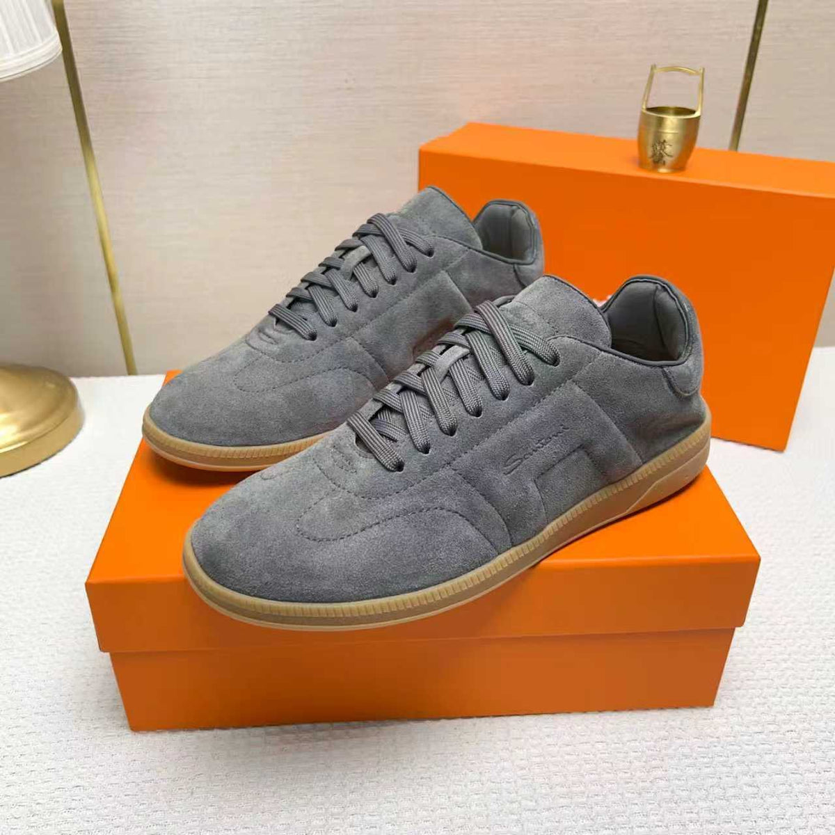 Santoni Black Low-Top Sneakers — front