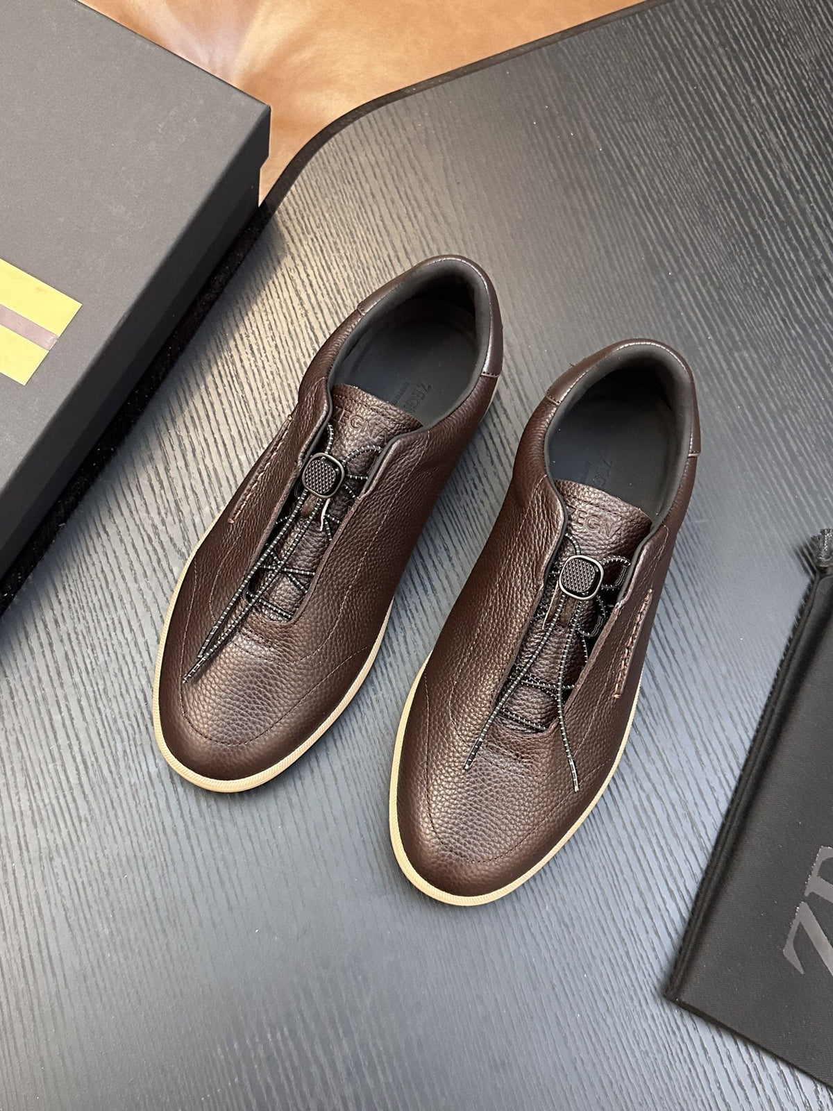 Zegna Zip-Front Slip-On Sneakers — hero