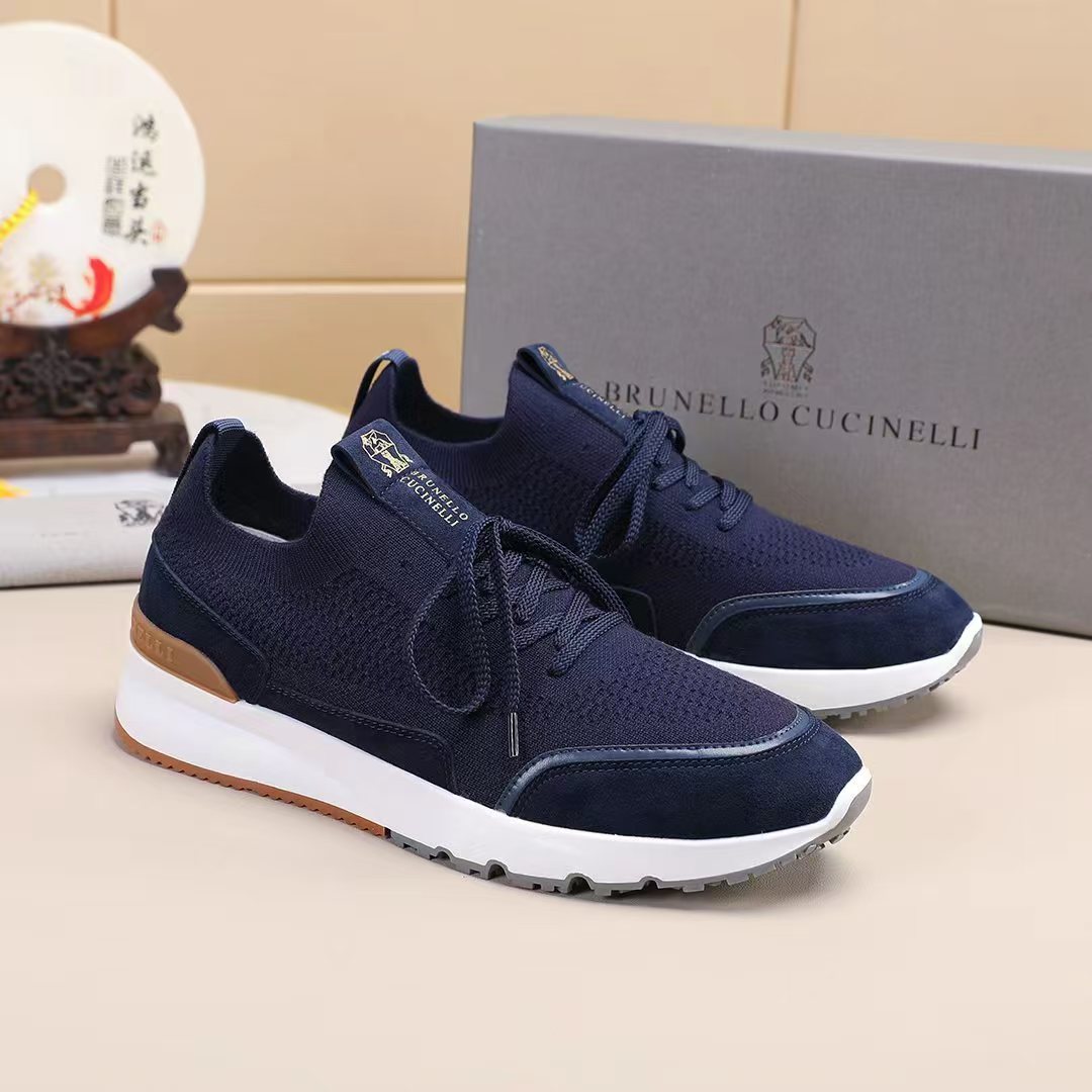 Brunello Cucinelli Contrast Low-Top Sneakers — front