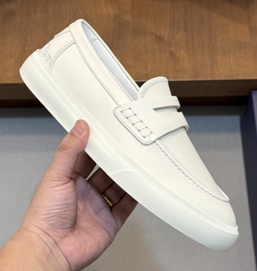 Dior Men's Vamp-Strap Slip-On Shoes — front