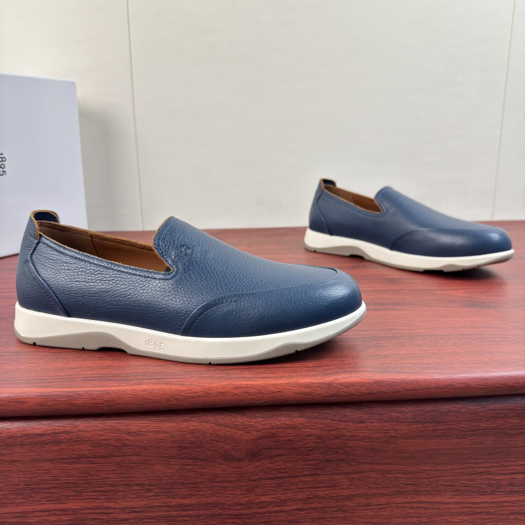 Berluti Pebbled Leather Slip-On Loafers — front