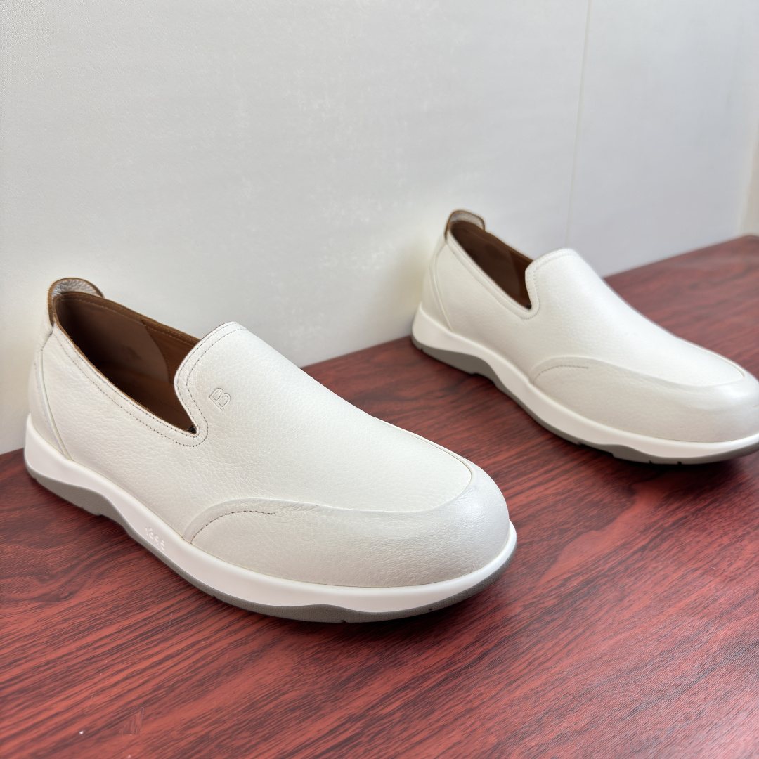 Berluti Pebbled Leather Slip-On Loafers — front