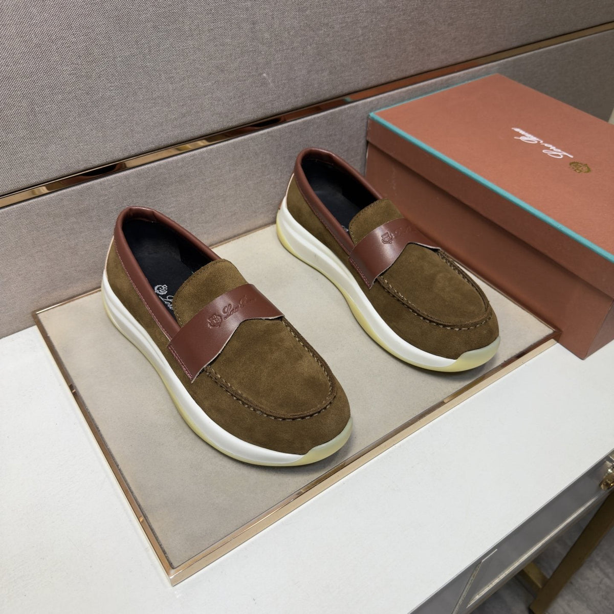 Men’s Apron Toe Slip-On Loafers — front