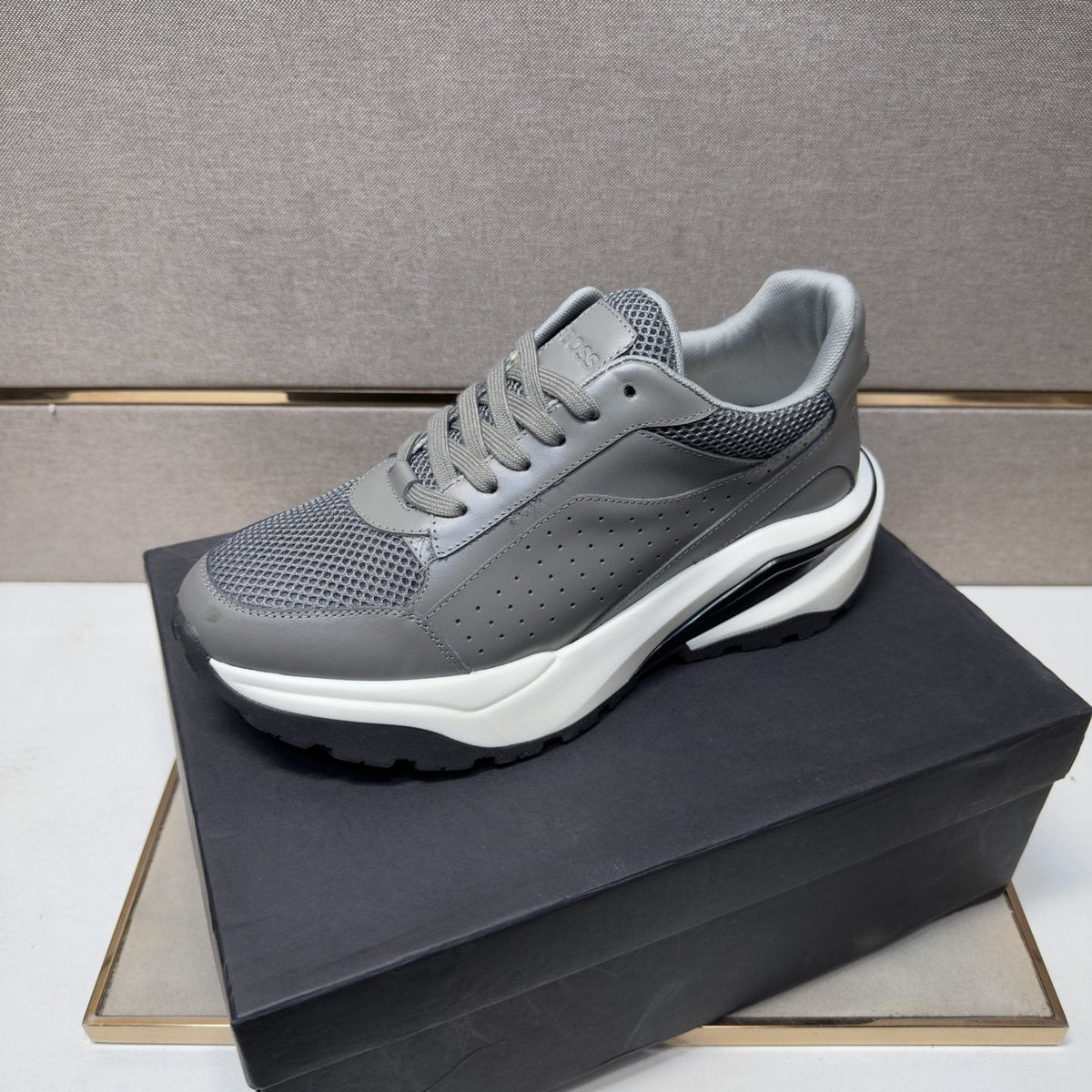 HUGO BOSS Mesh-Textured Casual Sneakers — front