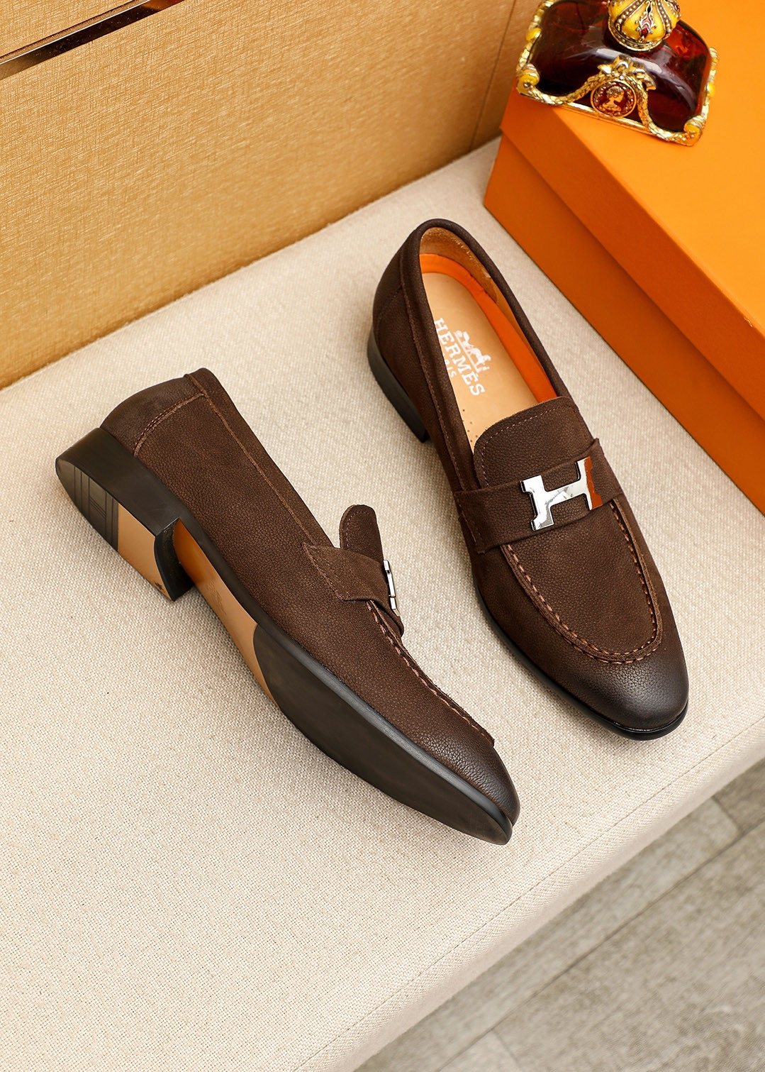Hermès H-Hardware Loafers — side
