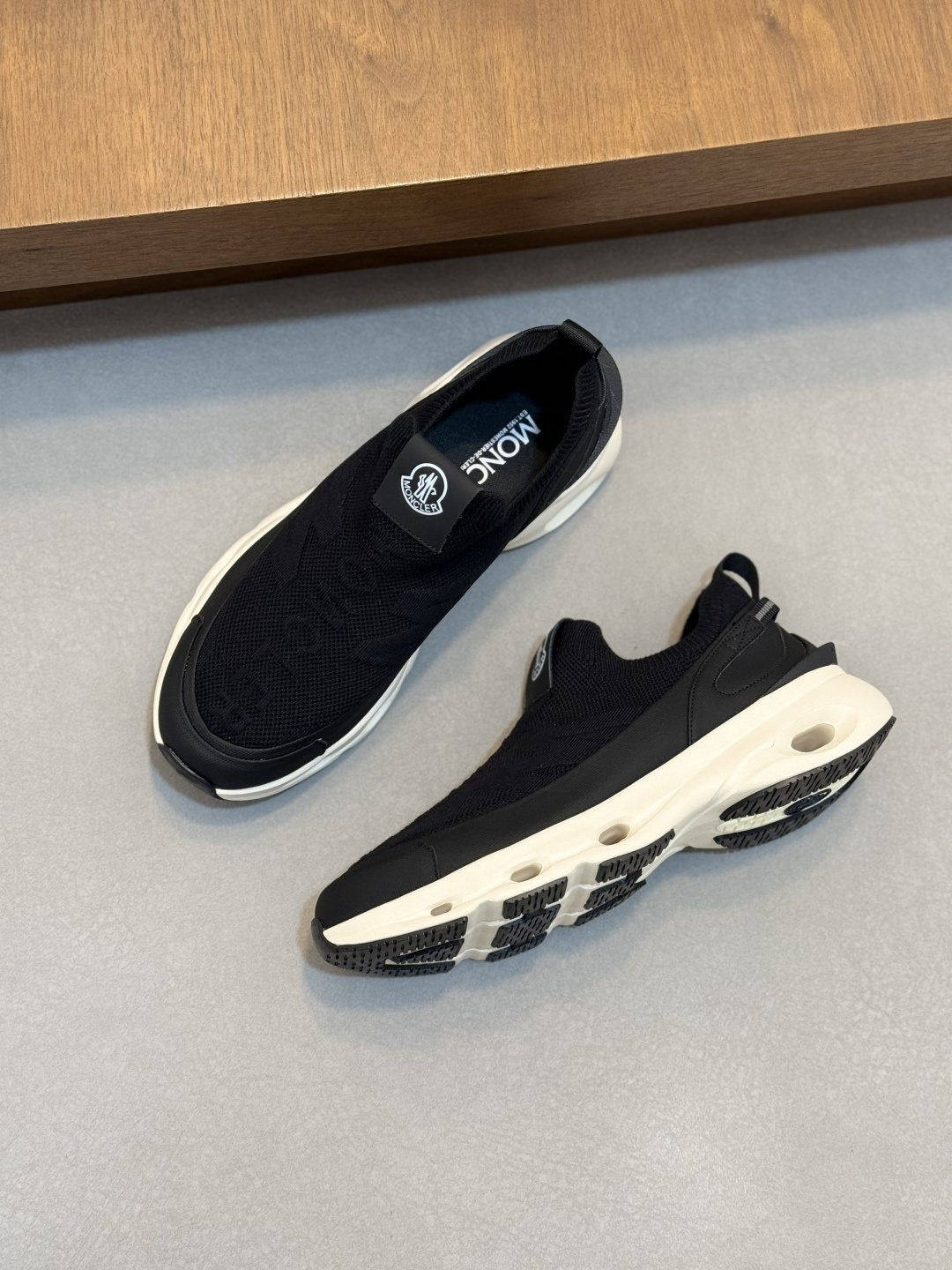 Moncler Off-White Slip-On Sneakers — front