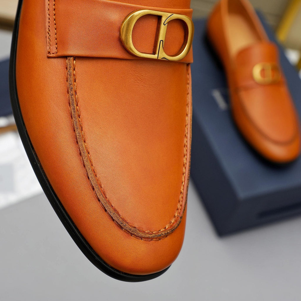 Dior Double-Ring Buckle Loafers — detail