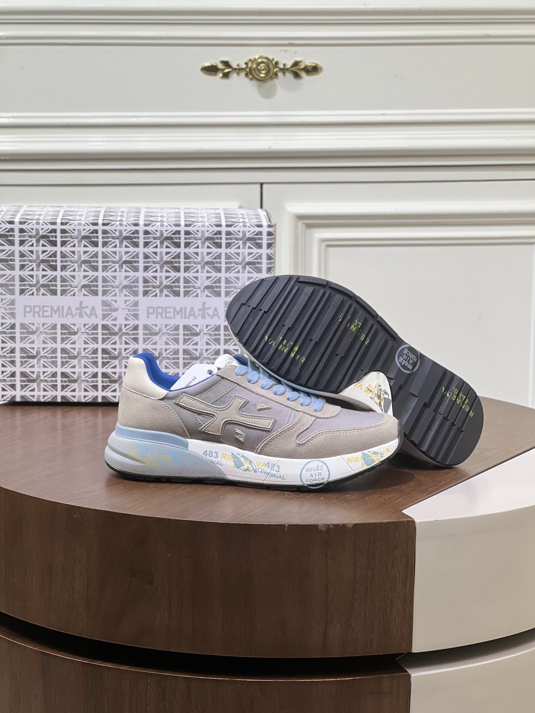 Premiata Contrast Panel Low-Top Sneakers — front