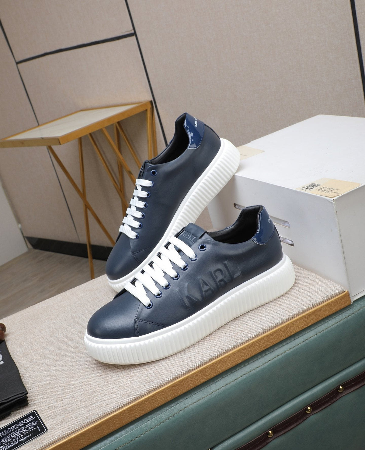 Karl Lagerfeld Embossed Logo Low-Top Sneakers — side