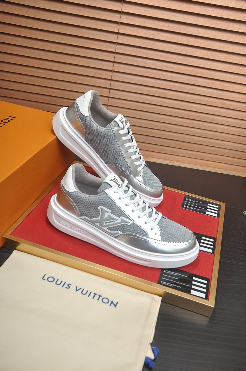 Louis Vuitton Metallic Panel Low-Top Sneakers — front