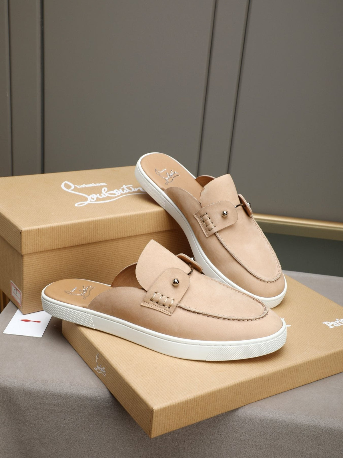 Christian Louboutin Buckle-Strap Slip-On Mules — front