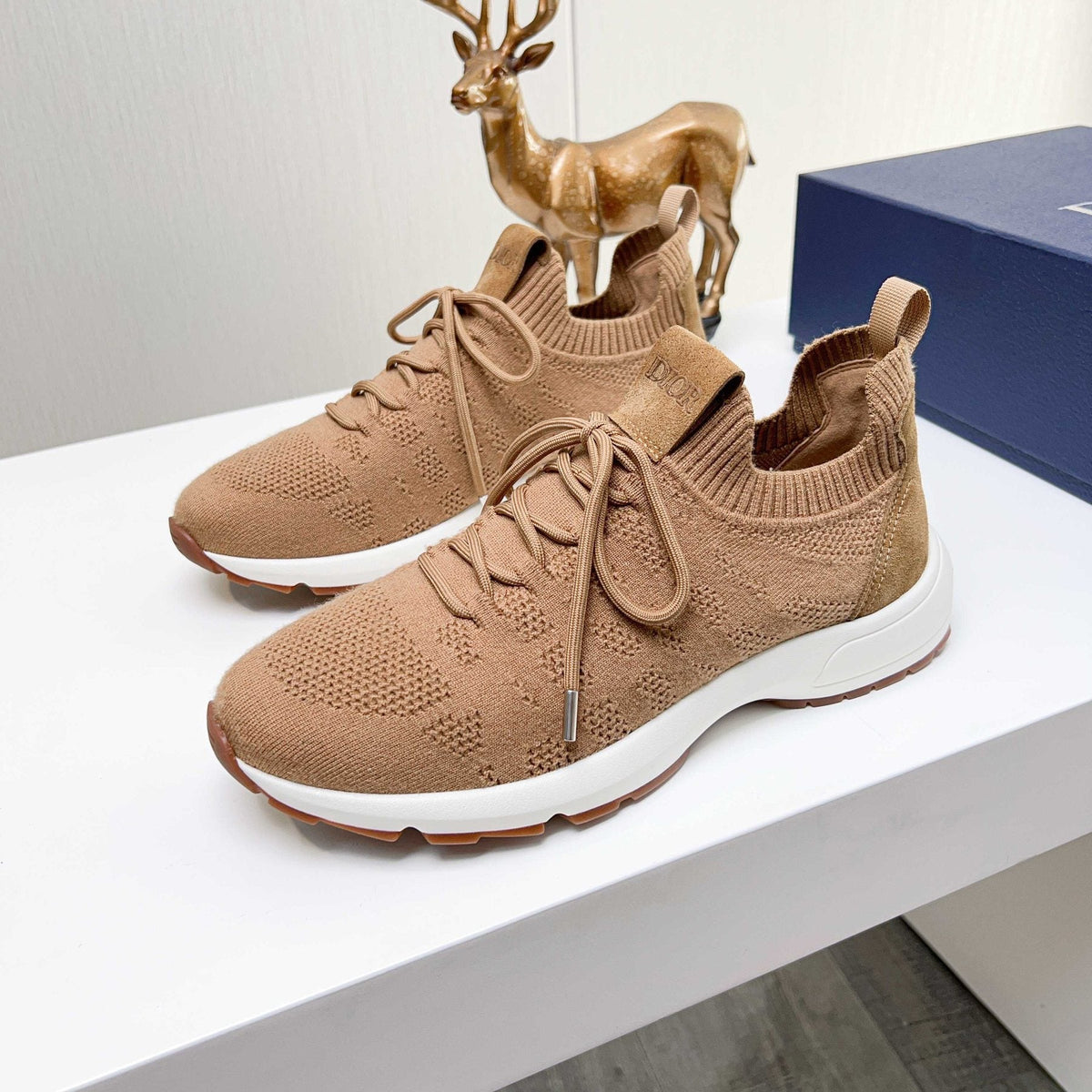 Dior Knit Lace-Up Sneakers — front
