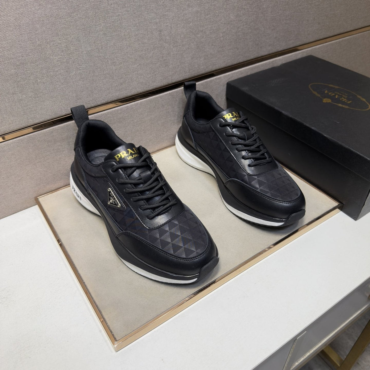 Prada Quilted Panel Sneakers — front