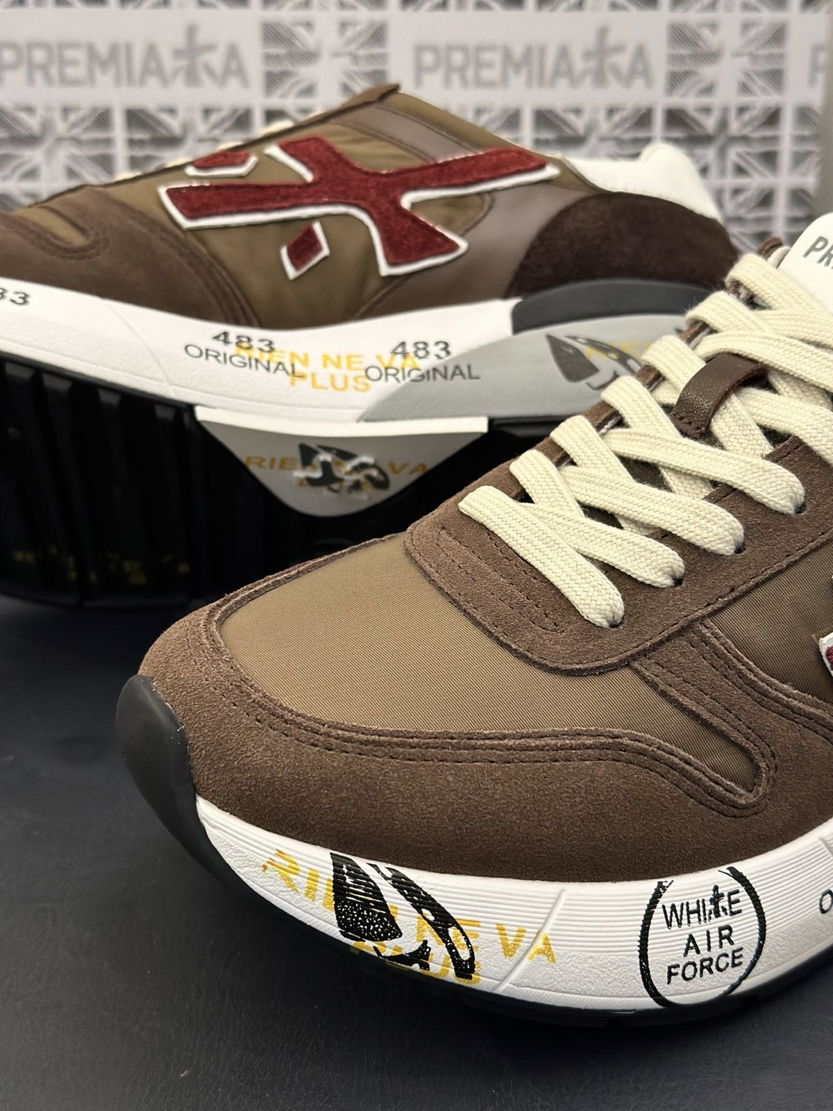 PREMIATA Panel-Detail Men's Sneakers — side