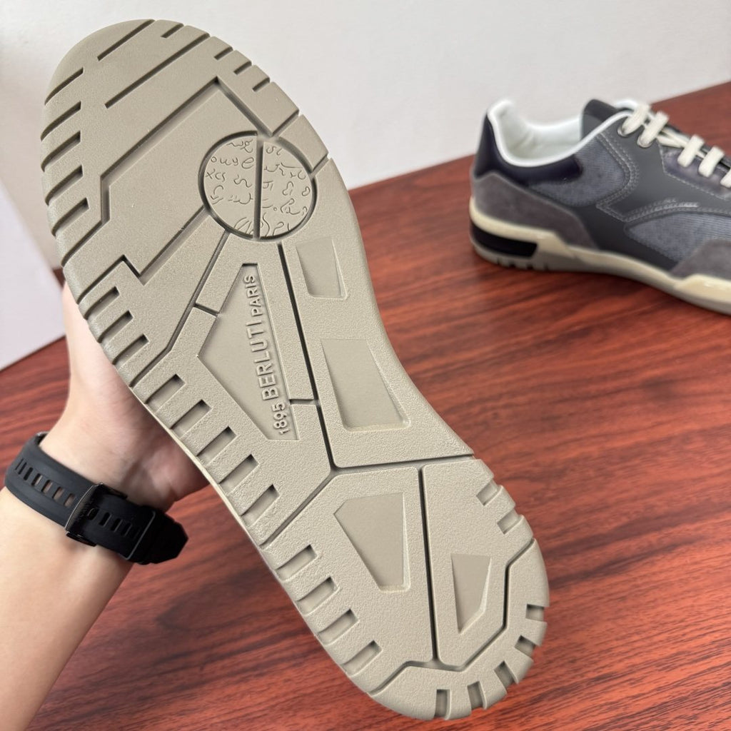 Berluti Paneled Low-Top Sneakers — side