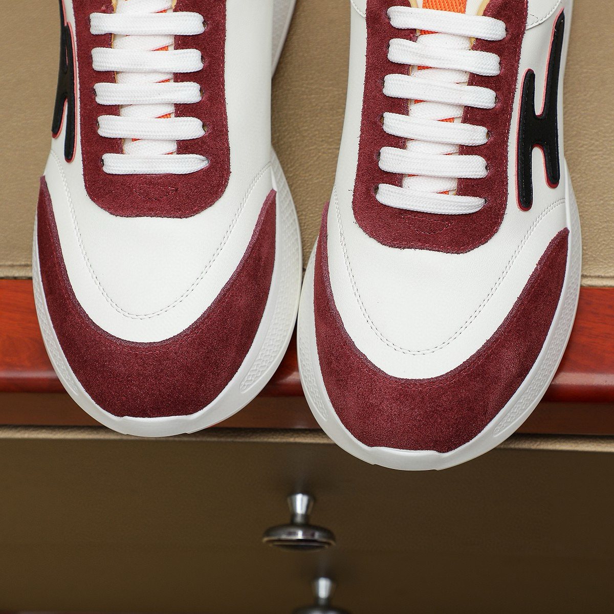 Hermès Color-Block Low-Top Sneakers — detail