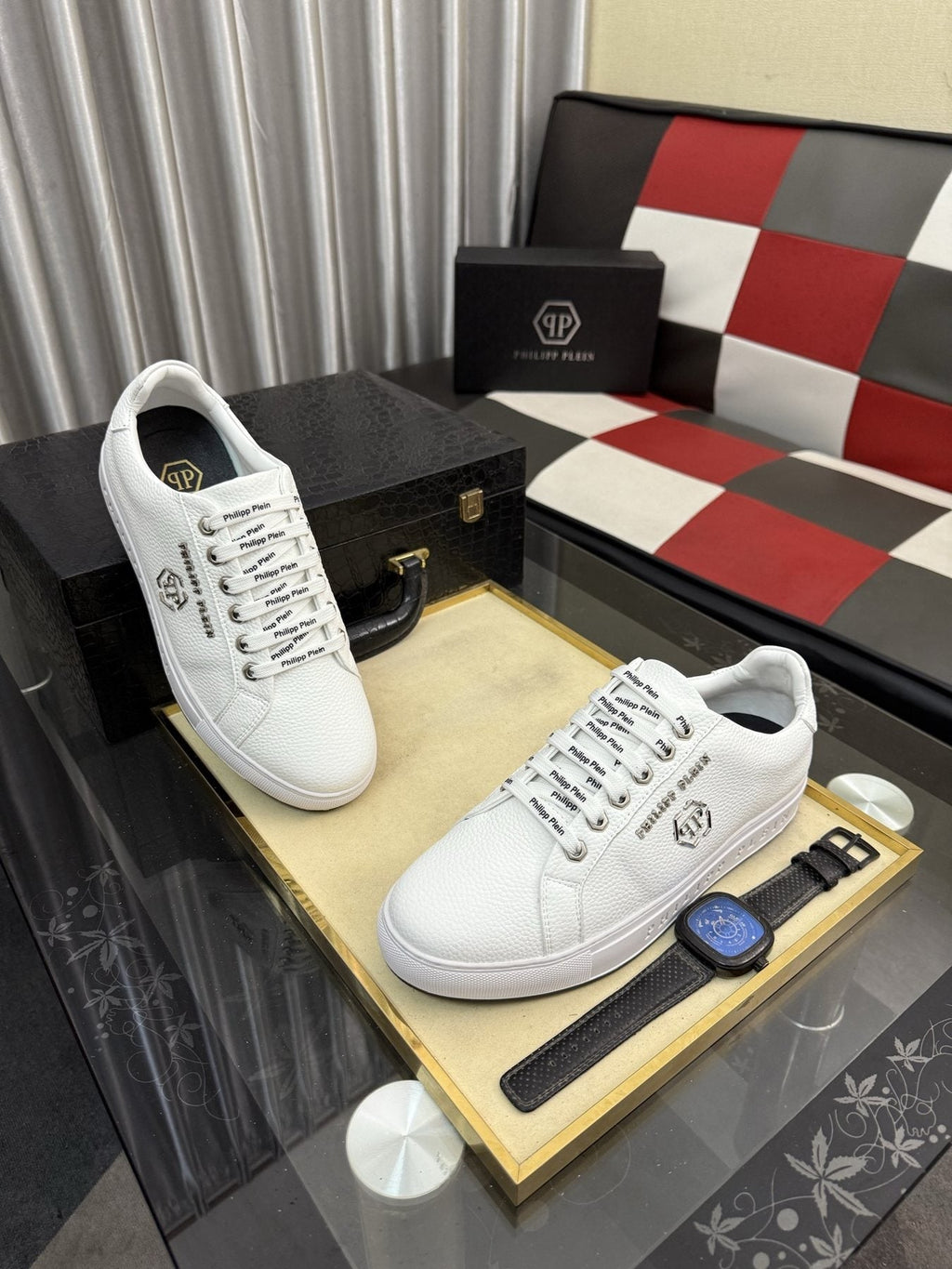 Philipp Plein Lace-Up Low-Top Sneakers — side