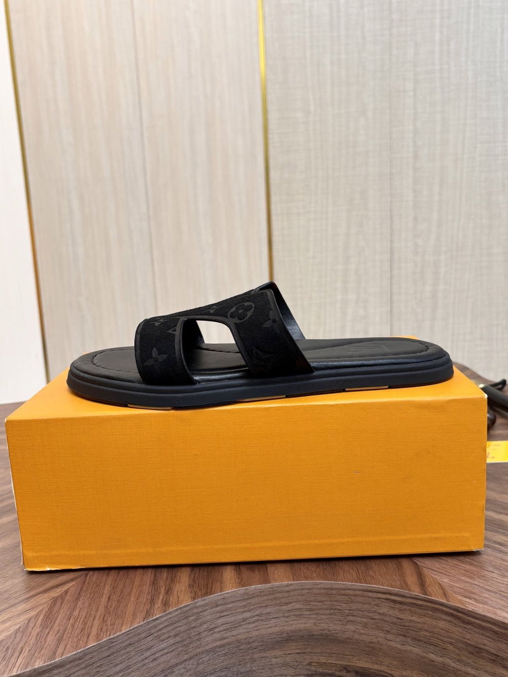 Louis Vuitton Monogram Slide Sandals — front
