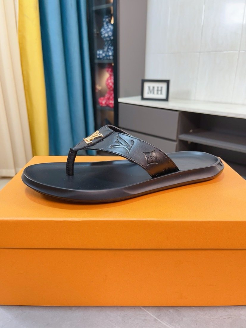 Louis Vuitton Brown Strap Thong Sandals — hero