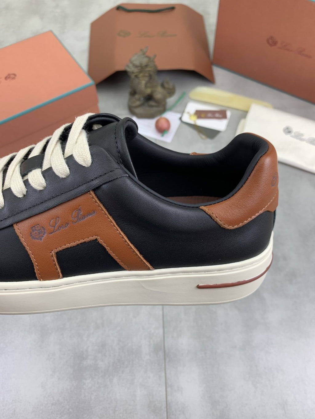 Loro Piana Black and Brown Low-Top Sneakers — detail
