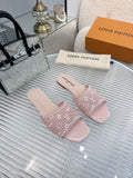 Louis Vuitton Woven Open-Toe Slide Sandals — hero