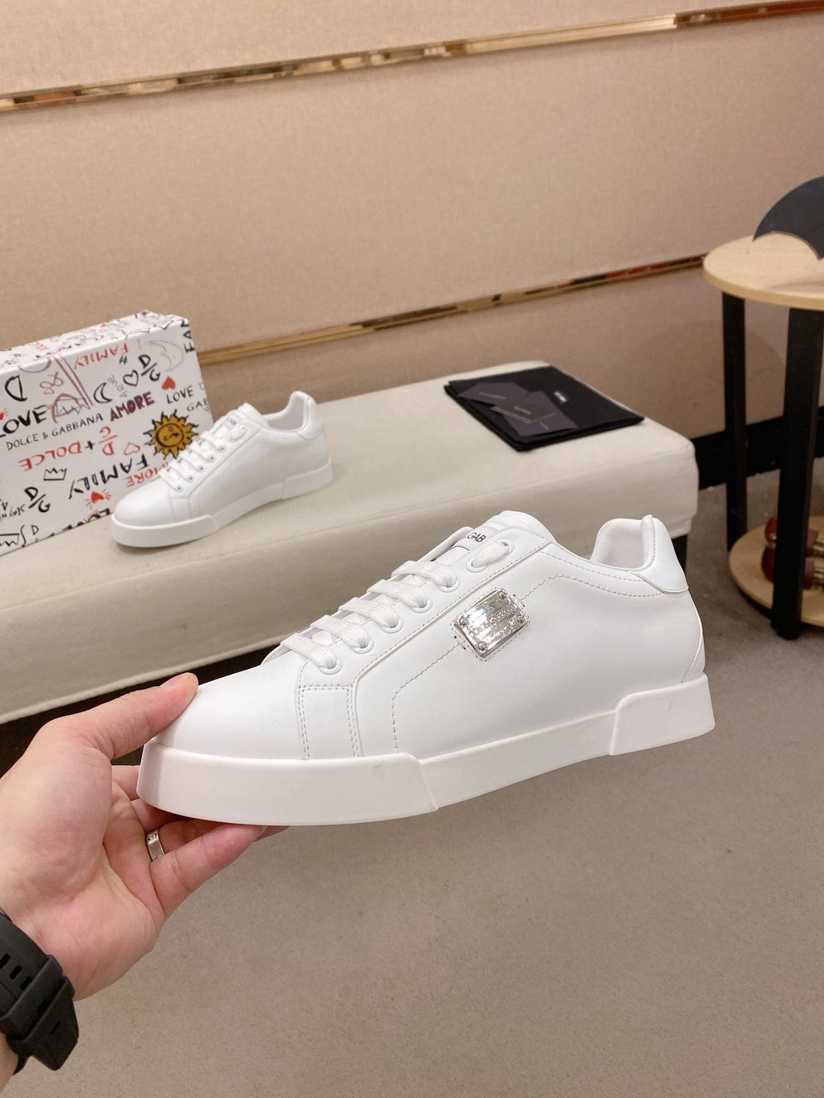 Dolce & Gabbana Low-Top Lace-Up Sneakers — side