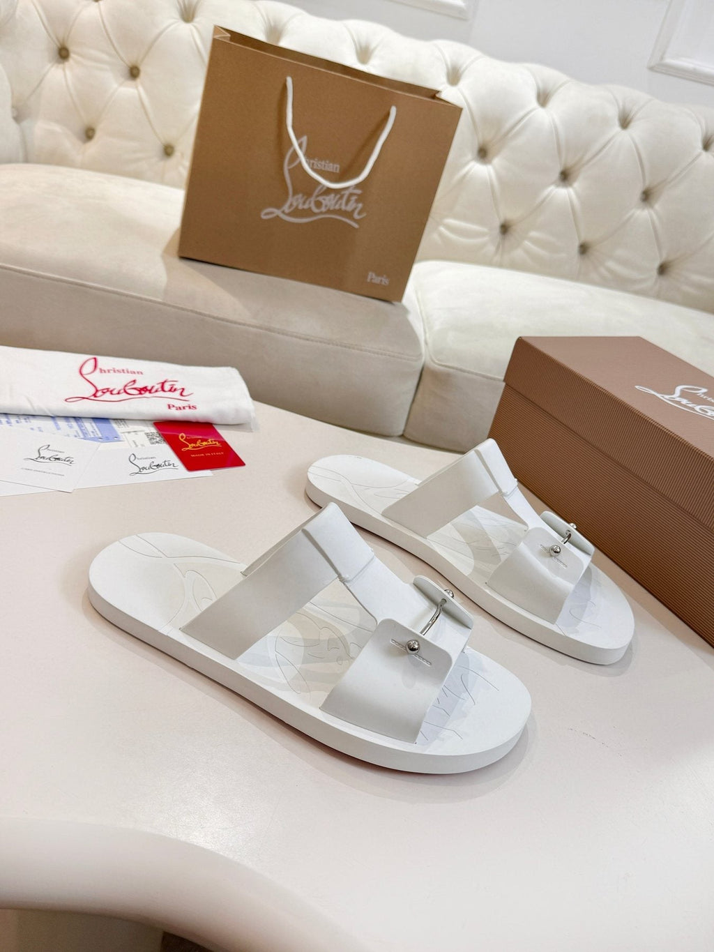 Christian Louboutin Buckle-Strap Slide Sandals — front